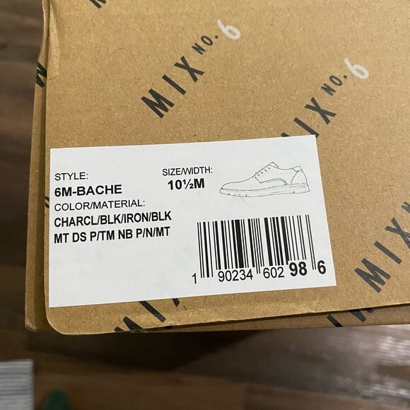 Mix no. 6 sz 10.5 gray men's lace up oxford dress shoe NWT - Picture 8 of 8